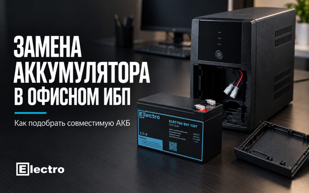 Замена аккумулятора в офисном ИБП: как подобрать совместимую модель Electro